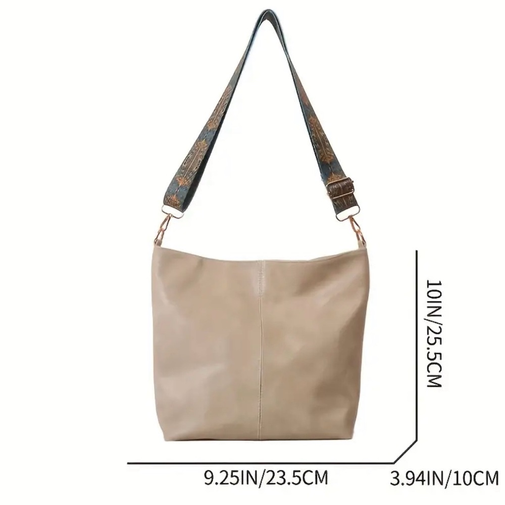 Retro Vegan Leather Crossbody Shoulder Bag - Stylish, Water-Resistant - Picture 4 of 7